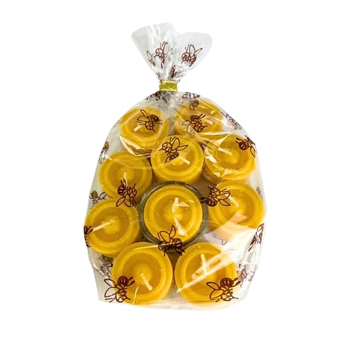 Geschenkset mit echten Bienenwachs-Kerzen 10x Bienenwachs Teelichter 1x Glasbehälter Bienenwachs Geschenkset mit echten Bienenwachs-Kerzen 10x Bienenwachs Teelichter 1x Glasbehälter Bienenwachs von BIENEN SCHMIDT