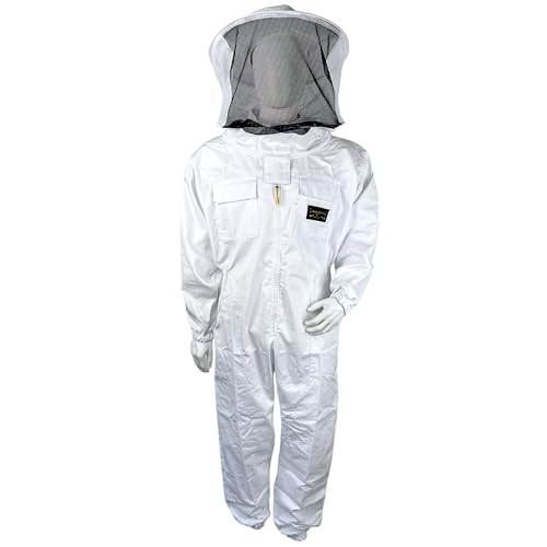 Imkerschutzanzug Basic mit integrierten Schleier weiß mit Reißverschluss Gröé XL von BIENEN SCHMIDT