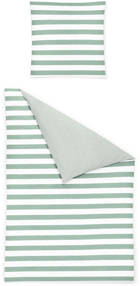 BIERBAUM Bettwäsche 3121, Seersucker, 2 teilig, Seersucker, 100 % Baumwolle, pflegeleicht, bügelfrei von BIERBAUM