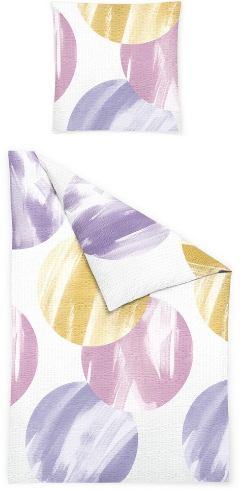 BIERBAUM Bettwäsche 4113, Seersucker, 2 teilig, Seersucker, 100 % Baumwolle, pflegeleicht, bügelfrei von BIERBAUM