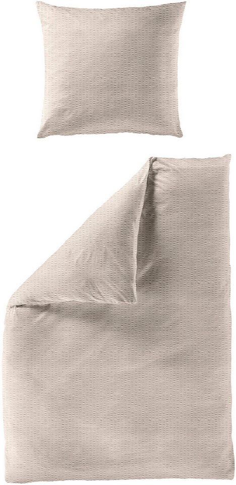 BIERBAUM Bettwäsche 4134, Seersucker, 2 teilig, Premium Mako-Satin Seersucker, 100 % Baumwolle, bügelfrei von BIERBAUM