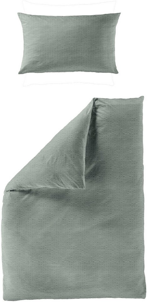 BIERBAUM Bettwäsche 4134, Seersucker, 2 teilig, Premium Mako-Satin Seersucker, 100 % Baumwolle, bügelfrei von BIERBAUM