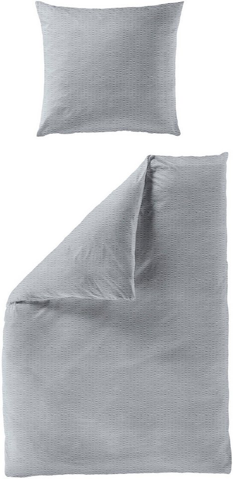BIERBAUM Bettwäsche 4134, Seersucker, 2 teilig, Premium Mako-Satin Seersucker, 100 % Baumwolle, bügelfrei von BIERBAUM