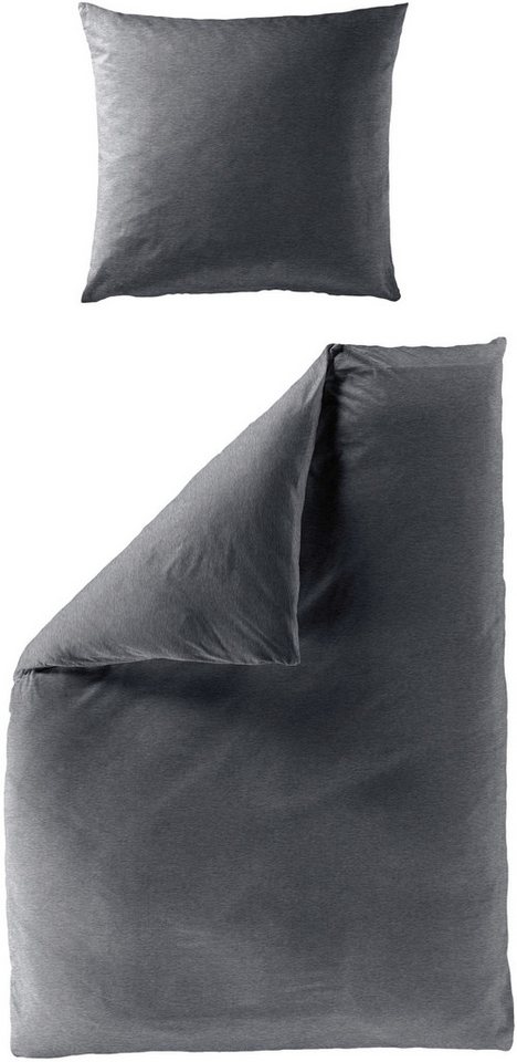 BIERBAUM Bettwäsche 4135, Jersey, 2 teilig, Jersey-Melange, 100 % Baumwolle, bügelfrei von BIERBAUM