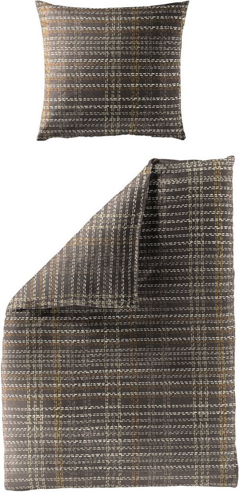 BIERBAUM Bettwäsche 4143, Biber, 2 teilig, Biber, 100 % Baumwolle, pflegeleicht, kuschelig weich von BIERBAUM