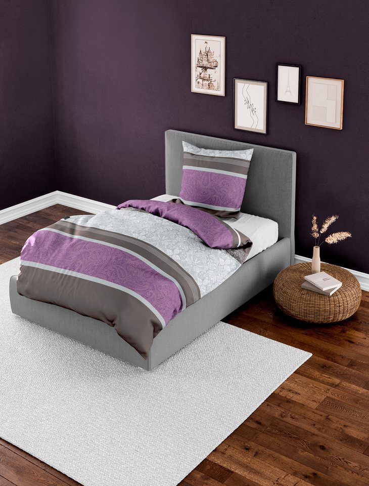 BIERBAUM Bettwäsche 4954, Biber, 2 teilig, 100 % Baumwolle, pflegeleicht, Paisley Muster von BIERBAUM