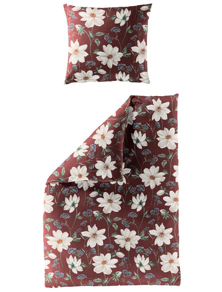 BIERBAUM Bettwäsche BIERBAUM Bettwäsche Biber rot 155x220cm, mit 1 Kissen Bettbezug von BIERBAUM