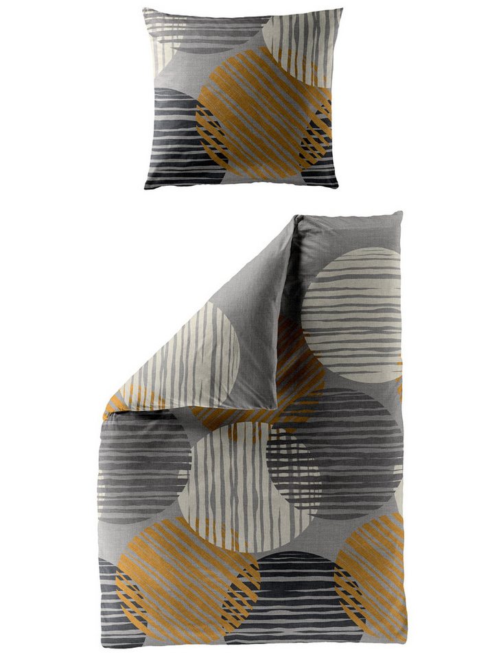 BIERBAUM Bettwäsche BIERBAUM Bettwäsche Mako-Satin GRAFIT 135x200cm, mit 1 Kissen von BIERBAUM