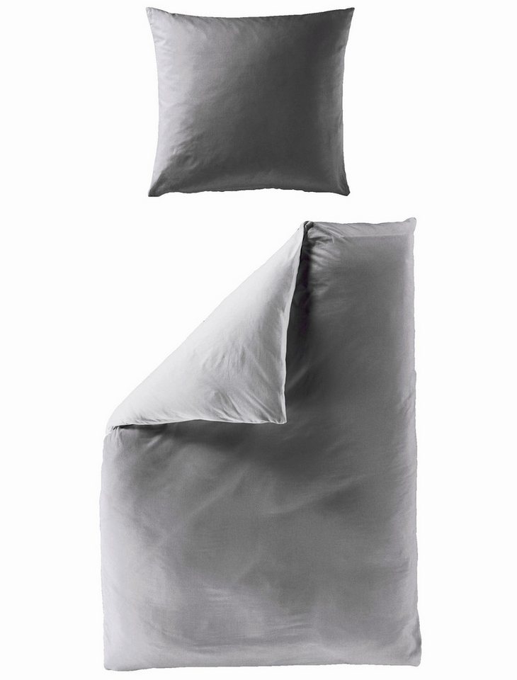 BIERBAUM Bettwäsche BIERBAUM Bettwäsche Renforcé stein 240x220cm, mit 2 Kissen Bettbezug von BIERBAUM