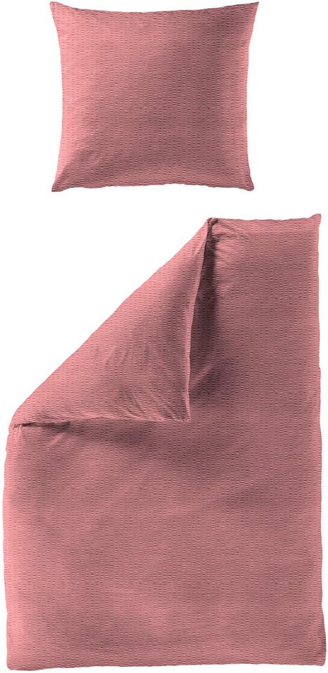 BIERBAUM Bettwäsche Chic Uni, Seersucker, 3 teilig, Schickes Unidesign: Modern und elegant für jedes Schlafzimmer von BIERBAUM