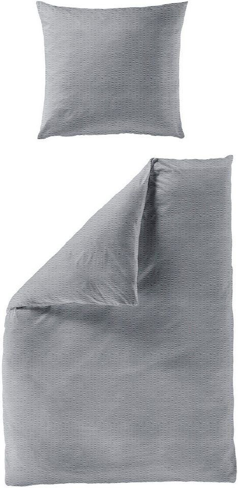 BIERBAUM Bettwäsche Chic Uni, Seersucker, 2 teilig, Schickes Unidesign: Modern und elegant für jedes Schlafzimmer von BIERBAUM
