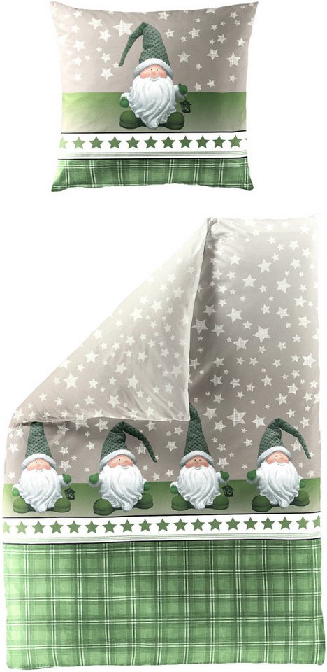 BIERBAUM Bettwäsche Wichtel, Biber, 2 teilig, 100 % Baumwolle, Biber, unterschiedliche Weihnachts-Designs BIERBAUM Bettwäsche Wichtel, Biber, 2 teilig, 100 % Baumwolle, Biber, unterschiedliche Weihnachts-Designs von BIERBAUM