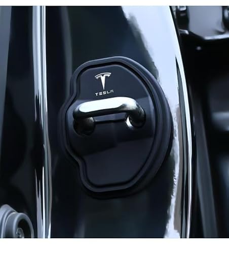 BIESL 4 Stück Auto Türschloss Abdeckung für Tesla Model 3 2021-2023, wasserdichter Silikon schutzhülle Autotürschloss Stoßdämpfend Geräuschreduzierende von BIESL