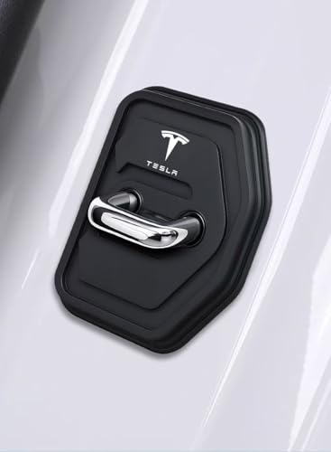 BIESL 4 Stück Auto Türschloss Abdeckung für Tesla Model Y Juniper 2025 Refresh, wasserdichter Silikon schutzhülle Autotürschloss Stoßdämpfend Geräuschreduzierende von BIESL