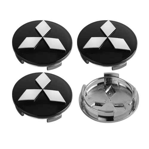 BIESL 4 Stück Nabendeckel für Mitsubishi Delica, Radnabenkappen Felgendeckel Felgenkappen aus Hochwertiges ABS Wasserdicht Schlagfest Nabenkappen,50mm-Black-1 von BIESL