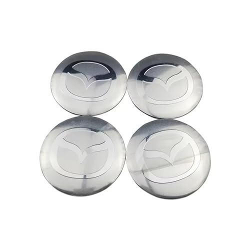 BIESL 4 Stück Zentralabdeckung Aufkleber für Mazda 6 2004 2005 2006 2007-2013, Wasserdicht Staubdicht Rostfrei Nabe Mitte Abdeckung Aufkleber Auto Styling ZubehöR,Silver-56.5mm BIESL 4 Stück Zentralabdeckung Aufkleber für Mazda 6 2004 2005 2006 2007-2013, Wasserdicht Staubdicht Rostfrei Nabe Mitte Abdeckung Aufkleber Auto Styling ZubehöR,Silver-56.5mm von BIESL