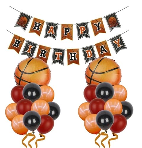 BIEUFBJI Basketball Dekorationen Geburtstag Banner Latex Ballon Basketball Thema Jungen Motion Party Supplies von BIEUFBJI