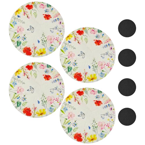 4 Stücke Runde Blumen -Placematen Und 4 Stücke Untersetzer, Esstischdekorationen, Elee Und Minimalistische Untersetzer, Haushaltsgegenstände. 4 Stücke Runde Blumen -Placematen Und 4 Stücke Untersetzer, Esstischdekorationen, Elee Und Minimalistische Untersetzer, Haushaltsgegenstände. von BIFHIG