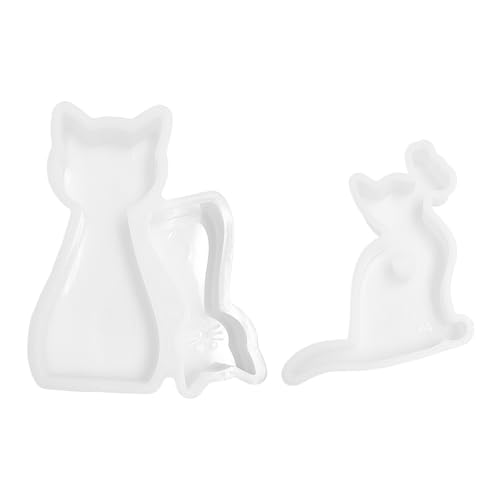 BIFHIG 2 Stück Katzen-Silikonformen, Kreative Harzformen, Tiermodellierungsformen, Gießformen, Handgefertigte DIY-Produktionswerkzeuge. von BIFHIG
