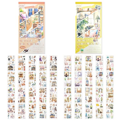 BIFHIG 40 Retro -Aufkleber, wasserdichte Cartoon -Aufkleber, Handkonto -Dekorationsaufkleber, DIY -Handgefertigte Requisiten. von BIFHIG