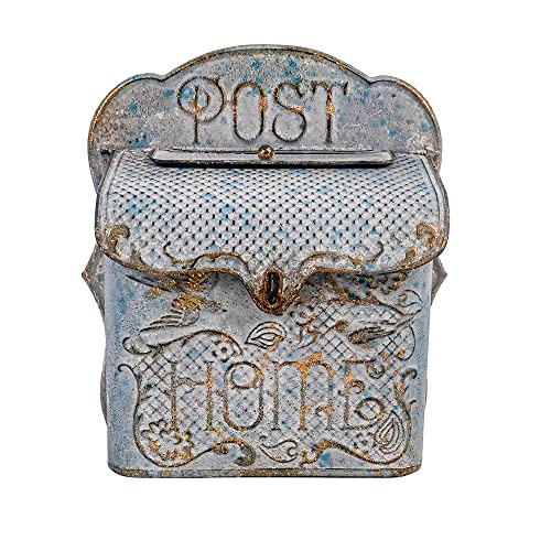 BIG FORTUNE Briefkasten Vintage Shabby Briefkasten Antik Stil Nostalgischer Charm Home Decor Metall Briefkasten Retro Stil mit Vogel Muster Abschied Nachricht Garten Dekoration von BIG FORTUNE