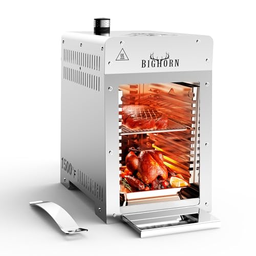 BIG HORN OUTDOORS Tragbarer Infrarot-Broiler Propangasgrill, 1500 Grad Edelstahl Tischplatte Schnellkochen Steak Grill für Fleisch, Meeresfrüchte, Gemüse BIG HORN OUTDOORS Tragbarer Infrarot-Broiler Propangasgrill, 1500 Grad Edelstahl Tischplatte Schnellkochen Steak Grill für Fleisch, Meeresfrüchte, Gemüse von BIG HORN OUTDOORS