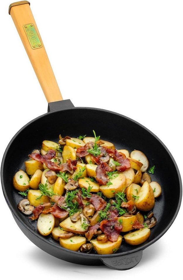 BIG-PAN Bratpfanne Ø28cm Pfanne Gusseisen 55mm hoch Holzgriff, Gusseisen BIG-PAN Bratpfanne Ø28cm Pfanne Gusseisen 55mm hoch Holzgriff, Gusseisen von BIG-PAN