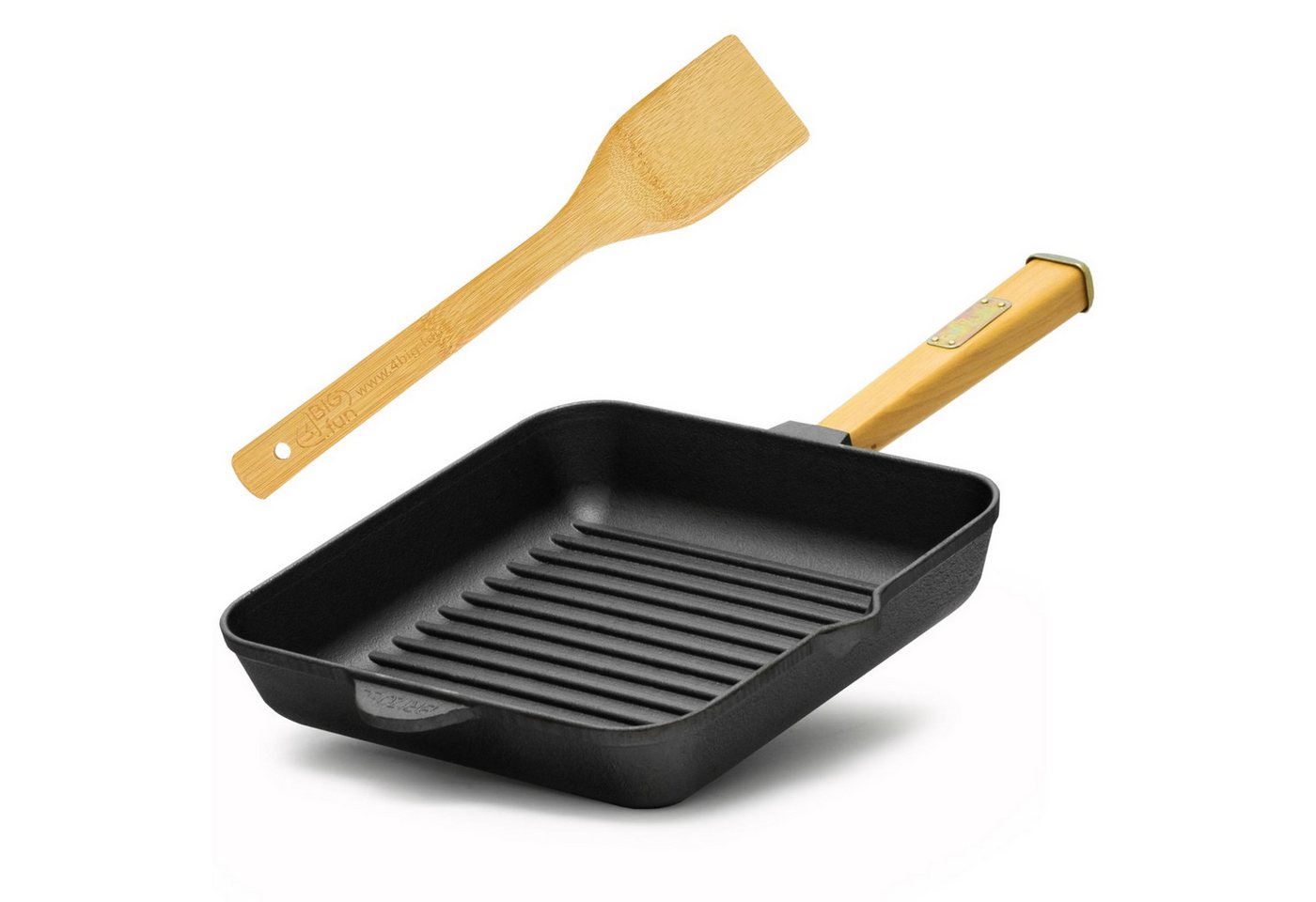 BIG-PAN Grillpfanne 260x260x50 mm Grillpfanne Gusseisen Holzgriff, Gusseisen BIG-PAN Grillpfanne 260x260x50 mm Grillpfanne Gusseisen Holzgriff, Gusseisen von BIG-PAN