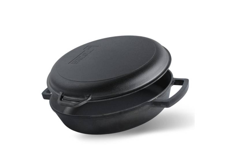 BIG-PAN Servierpfanne Ø36cm Gusseisenfanne Deckel-Bratpfanne Gusseisen, Gusseisen von BIG-PAN