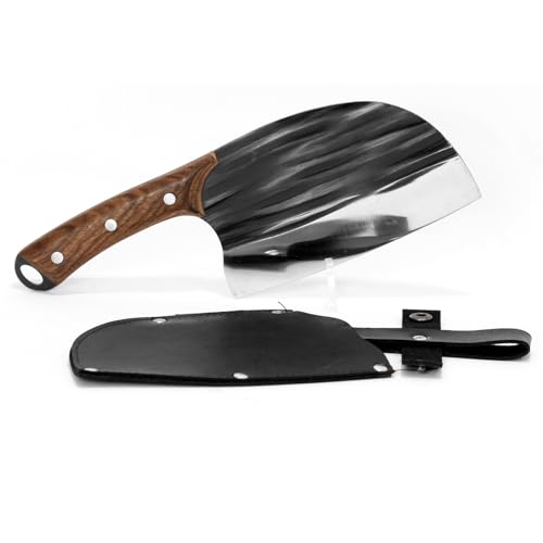 BIG-PAN Usbekisches Kochmesser Chef Knife Kohlenstoffstahl Hammer Pchak Premium Küchenmesser Пчак Messer Pcak Пичак Usbekisch Handarbeit Horngriff von BIG-PAN