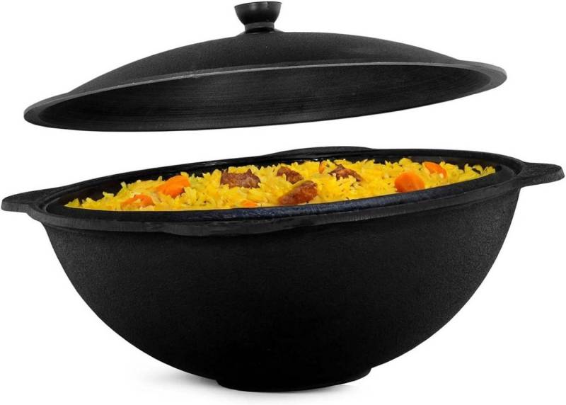 BIG-PAN Wok 16L Kazan flacher Boden Gusseisen Deckel Aluminium BIG-PAN Wok 16L Kazan flacher Boden Gusseisen Deckel Aluminium von BIG-PAN