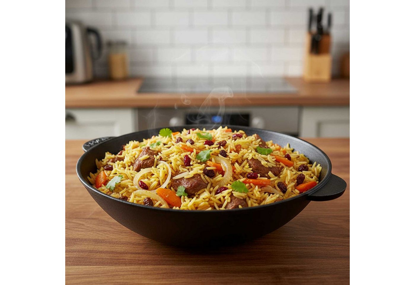 BIG-PAN Wok 30 cm Wok 4,7L Gusseisen Gusseisendeckel Zubehör BIG-PAN Wok 30 cm Wok 4,7L Gusseisen Gusseisendeckel Zubehör von BIG-PAN