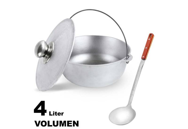 BIG-PAN Wok 4 L Kazan Aluminium Bügel Deckel Camping-Kessel BIG-PAN Wok 4 L Kazan Aluminium Bügel Deckel Camping-Kessel von BIG-PAN