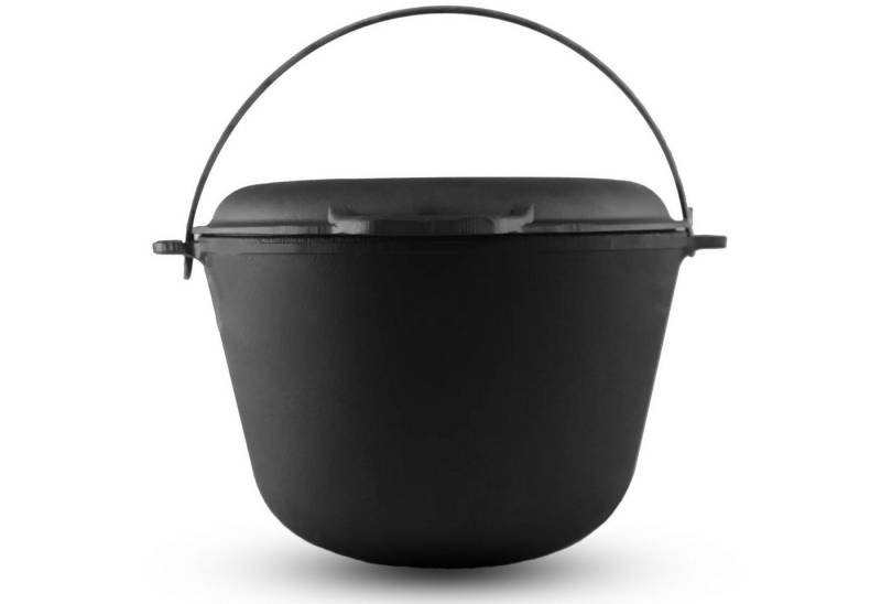 BIG-PAN Wok 8L Schwenktopf Kazan Gusseisen Deckel-Grillpfanne von BIG-PAN