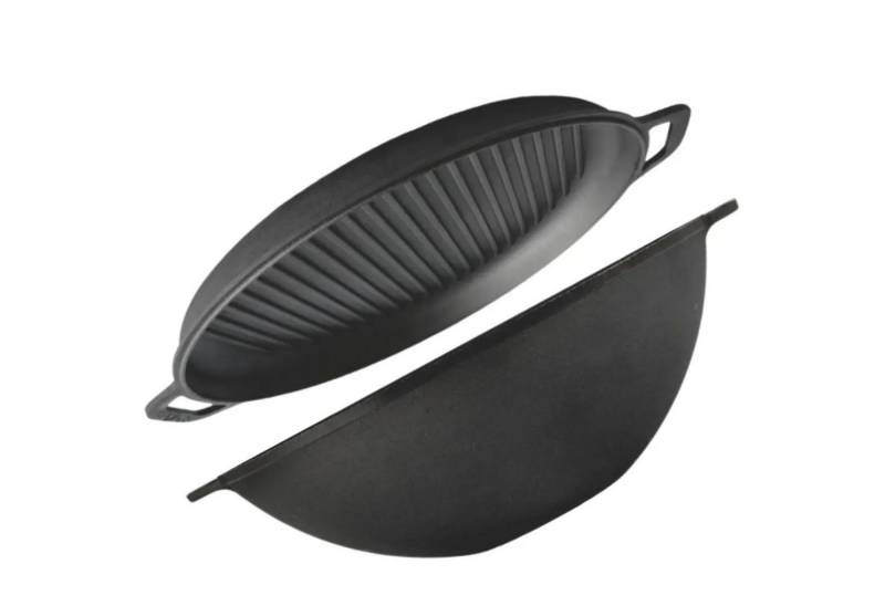 BIG-PAN Wok Ø36cm Schmortopf 8LGusseisen Deckel-Grillpafnne, Gusseisen BIG-PAN Wok Ø36cm Schmortopf 8LGusseisen Deckel-Grillpafnne, Gusseisen von BIG-PAN
