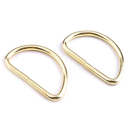 BIG-SAM - 90035 - D-Ringe/D-Halbringe - 5, 10, 25, 50 oder 100 Stück - Farbe: Silber (Nickel) (10 Stück, Goldfarben) von BIG-SAM