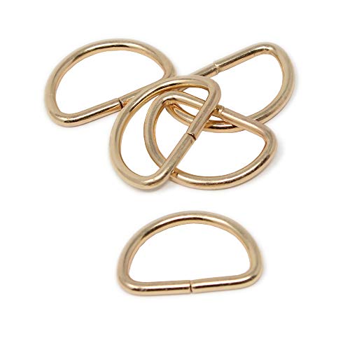 BIG-SAM - 90035 - D-Ringe/D-Halbringe - 5, 10, 25, 50 oder 100 Stück - Farbe: Silber (Nickel) (5 Stück, Rose-Goldfarben) von BIG-SAM