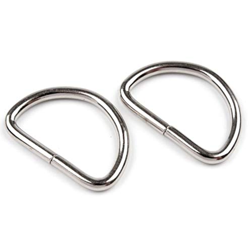 BIG-SAM - D-Halbringe | 12mm | silberfarben | für Taschenschlaufen, Bänder und vieles mehr. (Silber, 10) von BIG-SAM