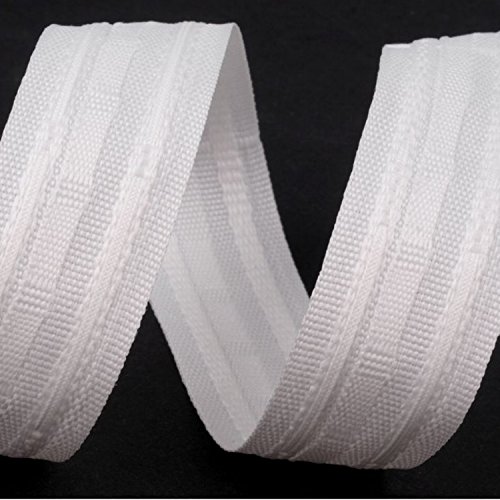 BIG-SAM - Gardinen Faltenband - 25mm breit - 5, 10 oder 25 Meter am Stück geschnitten - Farbe: Weiß (10 Meter, Weiß) von BIG-SAM