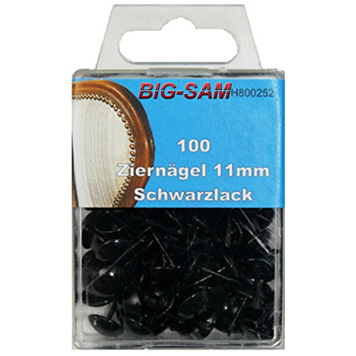 BIG-SAM - Ziernägel - Vintage Polsternägel - 15, 25 oder 100 Stück - (100 Stück, Schwarzlack) von BIG-SAM