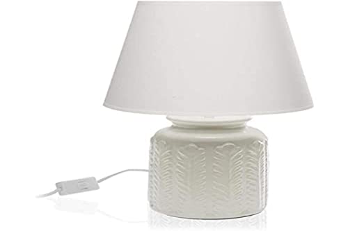 BigBuy Home Decoration And Lighting Desk Lamp Ceramic Textile (25 X 36 X 25 Cm) - White von BIG