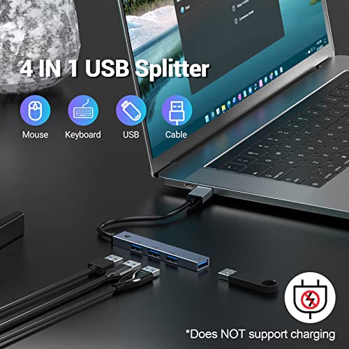 BIGBIG WON 4 Ports USB A Hub für MacBook Pro/Air, 5Gbps Super Slim USB Hub mit USB A 3.0 für MacBook Pro/Air, USB Verteiler für iMac,Xbox,Ps4,Dell, HP, Surface von BIGBIG WON