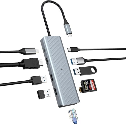 BIGBIG WON USB C Hub, 10 in 1 Hub Adapter Kompatibel mit Drucker, Laptop, Mac Mini, iMac MacPro, USB 3.0 Ultra Slim Multiport Adapter USB C Multiport mit Schnelle Datenübertragung BIGBIG WON USB C Hub, 10 in 1 Hub Adapter Kompatibel mit Drucker, Laptop, Mac Mini, iMac MacPro, USB 3.0 Ultra Slim Multiport Adapter USB C Multiport mit Schnelle Datenübertragung von BIGBIG WON