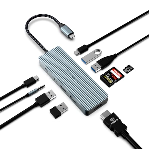 USB C Adapter, USB 3.0 HUB, 10 in 1 USB Typ C Hub mit 4K HDMI, 2 USB 3.0, 2 USB 2.0, 100 W PD, 3,5 mm Audio, SD/TF Kartenleser für Laptop, Windows, Linux, Chrome OS Systeme USB C Adapter, USB 3.0 HUB, 10 in 1 USB Typ C Hub mit 4K HDMI, 2 USB 3.0, 2 USB 2.0, 100 W PD, 3,5 mm Audio, SD/TF Kartenleser für Laptop, Windows, Linux, Chrome OS Systeme von BIGBIG WON