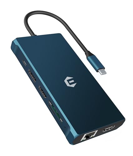 USB C Docking Station, 12 in 1 USB C Dock, Triple Display USB C Hub 4K DP/2*HDMI, MacBook Pro/Air USB C Adapter (5Gbit/s USB A/C 3.0,1g Ethernet, PD 100W, 3,5 mm MIC, SD/TF) für Dell, HP, Lenovo von BIGBIG WON
