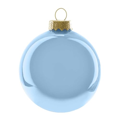 Weihnachtskugeln Dekorative Kugeln aus hellblauem Glas. Größe wählbar zur Verschönerung und Dekoration Ihres Weihnachtsbaums (Durchmesser 10 cm - 12 Stück) von BIGIEMME