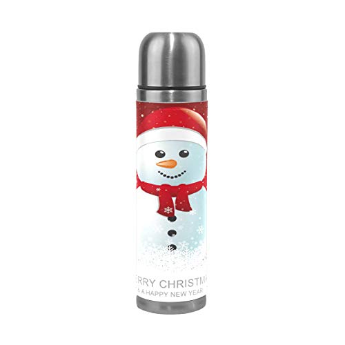 Bigjoke Weihnachts-Schneemann-Wasserflasche, 500 ml, vakuumisoliert, Thermosbecher für Kinder, Fitnessstudio, Mädchen von BIGJOKE