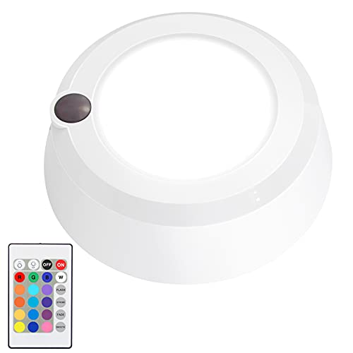 BIGLIGHT Batteriebetriebene Drahtlose Deckenleuchte, Ferndimmende Duschleuchte, 16RGB Farbwechsellicht, Drahtlose Deckenleuchte für Schlafzimmer, Badezimmer, Schrank, Flur -300Lumen 5.67In von BIGMONAT