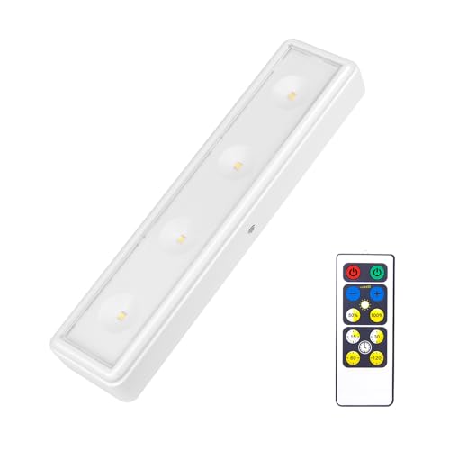 BIGMONAT Drahtlose LED-Schrankleuchte, Fernsteuerschrankleuchte, Batteriebetriebener Energiesparlichtstreifen, Kann für Schränke und Einstiegsschuheschränke Werden.2 Stück von BIGMONAT