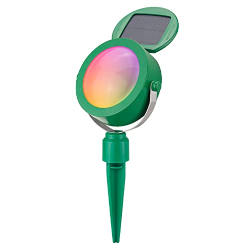 BIGMONAT Outdoor Garten Solar Scheinwerfer,RGB Outdoor Garten Solar Licht,6 3000K Warm White LED Solar Scheinwerfer,IP65 Wasserdichte Solar Scheinwerfer,Straße Hof wasserdichte Solar Garten Licht. von BIGMONAT